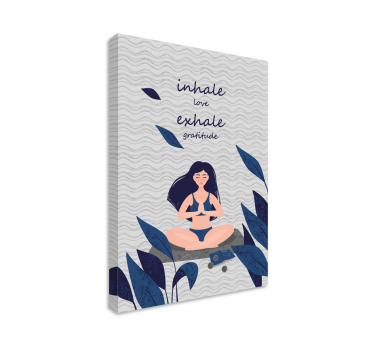 Quote canvas meditation breathing peace - TenStickers