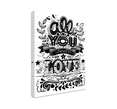 Love phrase inspirational canvas print - TenStickers