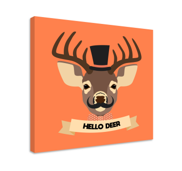 Hello Deer Stag canvas prints - TenStickers