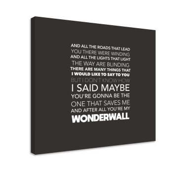 Wonderwall Song lyrics Music canvas wall art - TenStickers