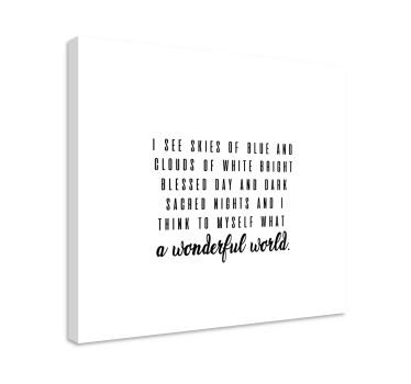 Wonderful World Song Lyrics Music canvas wall art - TenStickers