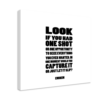 One Shot Song Lyric Music canvas wall art - TenStickers
