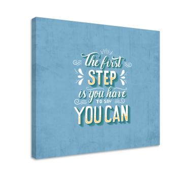 Quote the first step inspirational canvas - TenStickers