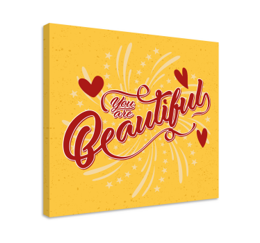 You are so beautiful love hearts inspirational canvas - TenStickers