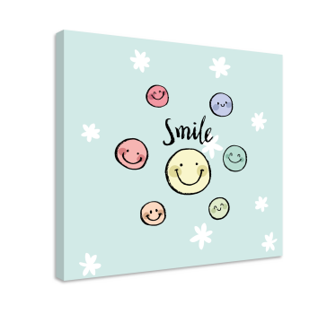 Quote canvas - smile face collection - TenStickers