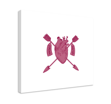 Abc canvas wall art heart and arrows - TenStickers
