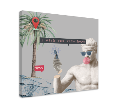 You wish you were here quote canvas - TenStickers