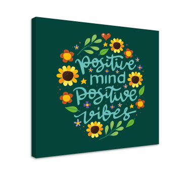 Flowers and motivational quote inspirational canvas - TenStickers