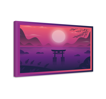 SUNSET TORII GATE oriental canvas wall art - TenStickers