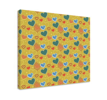 Abc canvas wall art colorful heart design - TenStickers
