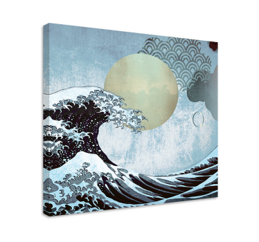 The wave oriental art landscape wall canvas - TenStickers