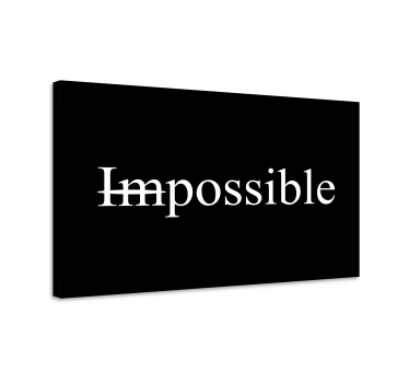 Impossible word inspirational canvas wall art - TenStickers