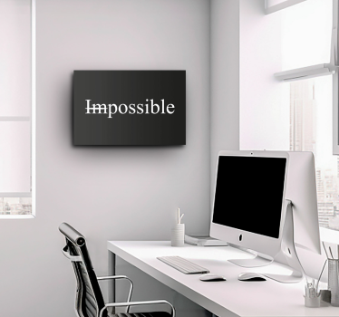 Impossible word inspirational canvas wall art - TenStickers