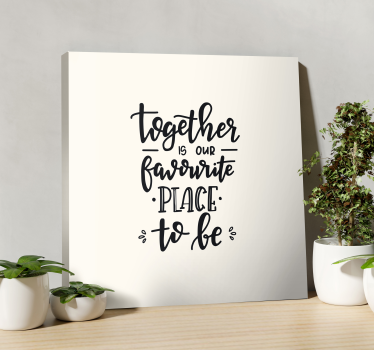 Lettering our favourite place to be inspirational quote wall canv - TenStickers