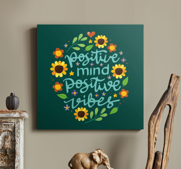 Flowers and motivational quote inspirational canvas - TenStickers