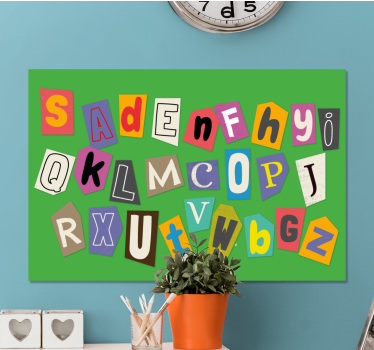 Abc canvas wall art colorful letter collage - TenStickers