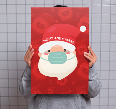 Abc canvas wall art merry santa in a mask - TenStickers