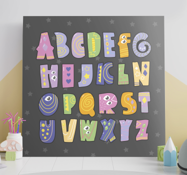 Abc canvas wall art playful alphabet letters - TenStickers