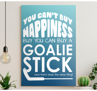 Can't buy happiness ice hockey quote canvas wall art - TenStickers