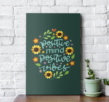 Flowers and motivational quote inspirational canvas - TenStickers
