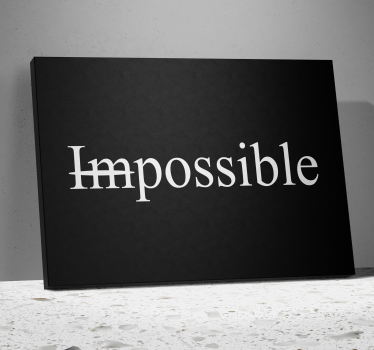 Impossible word inspirational canvas wall art - TenStickers