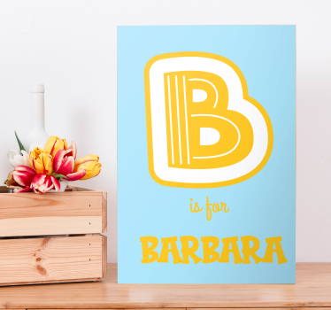 Initial and name alphabet customisable canvas prints - TenStickers