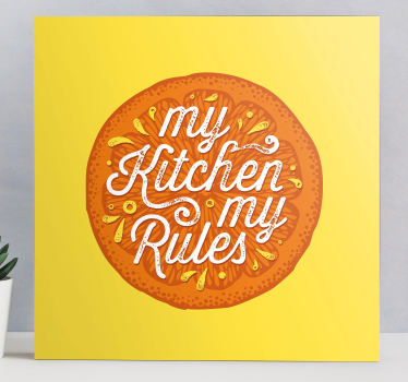 Kitchen rules quote canvas - TenStickers