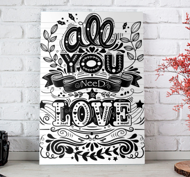 Love phrase inspirational canvas print - TenStickers