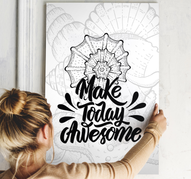 Marine life and seashells inspirational canvas - TenStickers