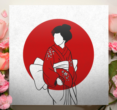 Minimalist asiatic woman Office canvas - TenStickers