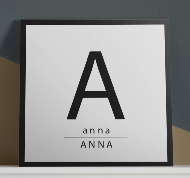 minimalist letters Letter Canvas wall art - TenStickers