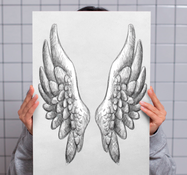 Quote canvas detailed wing illustration - TenStickers