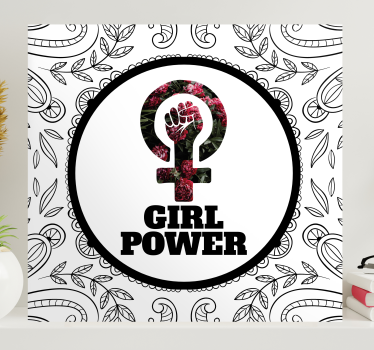 Quote canvas empowering female symbol - TenStickers
