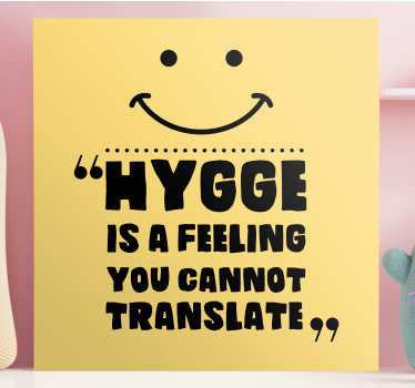 Quote canvas hygge is a feeling - TenStickers