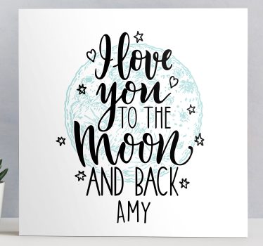 Quote canvas i love you moon - TenStickers