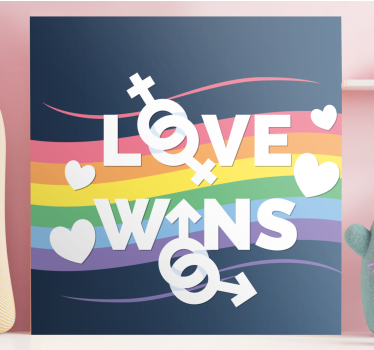 Quote canvas love conquers all - TenStickers