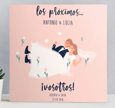 Quote canvas romantic wedding announcement - TenStickers