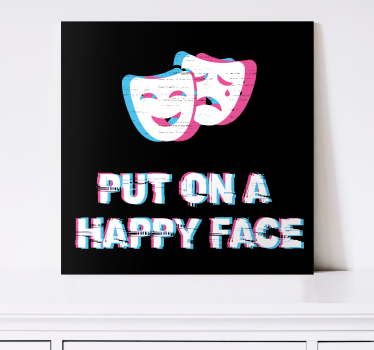 Quote canvas with joyful face expression - TenStickers
