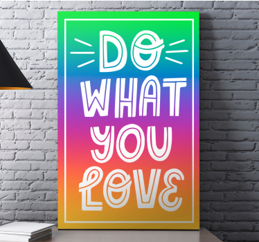 Rainbow color with Text inspirational canvas - TenStickers