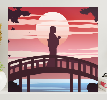 Sunset illustration canvas art - TenStickers