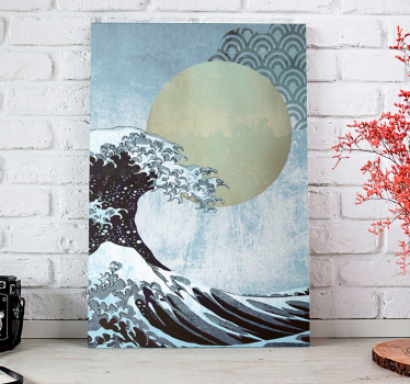 The wave oriental art landscape wall canvas - TenStickers