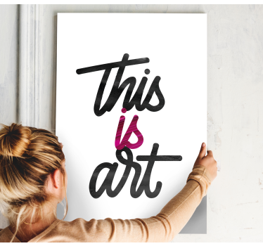 This is art pink and black colours wall art quote prints - TenStickers