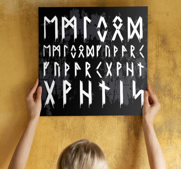 Viking alphabet vintage nordic canvas - TenStickers