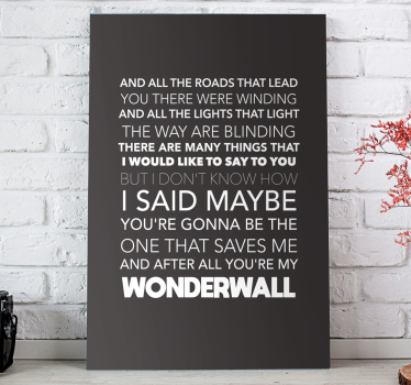 Wonderwall Song lyrics Music canvas wall art - TenStickers