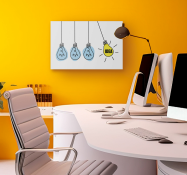 Light bulbs idea word inspirational canvas wall art - TenStickers