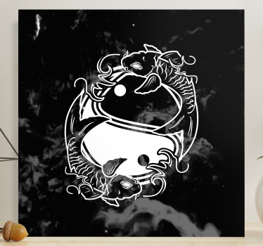 Yin Yang balance fish zen canvas prints - TenStickers