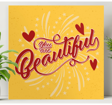 You are so beautiful love hearts inspirational canvas - TenStickers