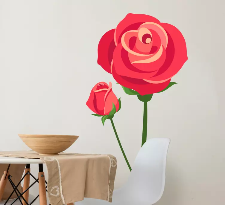 3D roses flower wall sticker - TenStickers