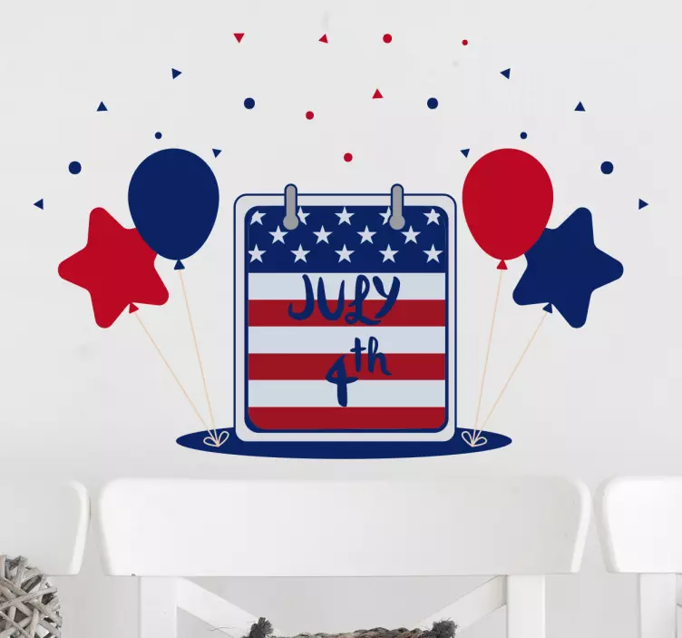 4th of July wall sticker - TenStickers