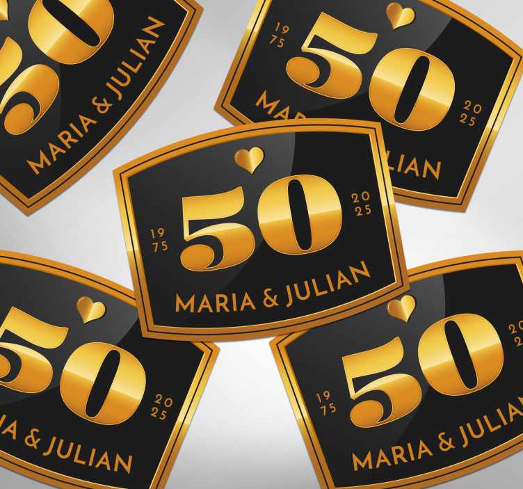 50th anniversary with names wedding sticker - TenStickers